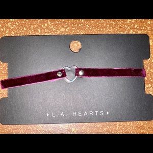 NWT L.A. Hearts burgundy choker necklace